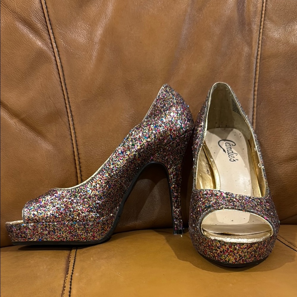 Candie's Glitter Stiletto Heels Multicolor